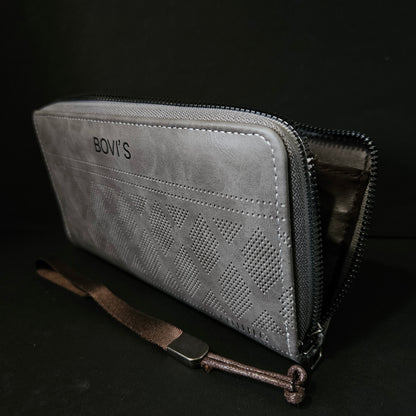 Bovis Leather Thin Slim Wallets for Women with Zipper
