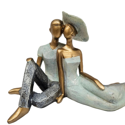 Romantic Love Couple Showpiece for Home Decor in Showpieces Golden