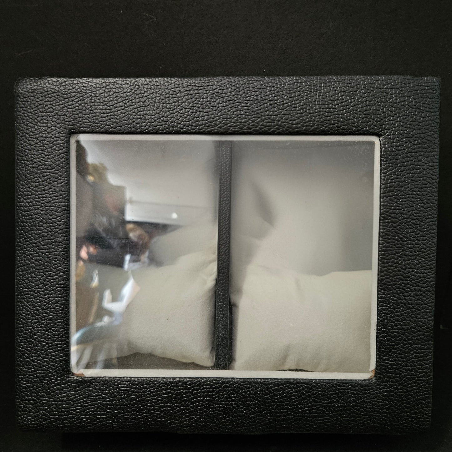 Black leather watch box with 4watches slots,cushions Valentine Gift for men