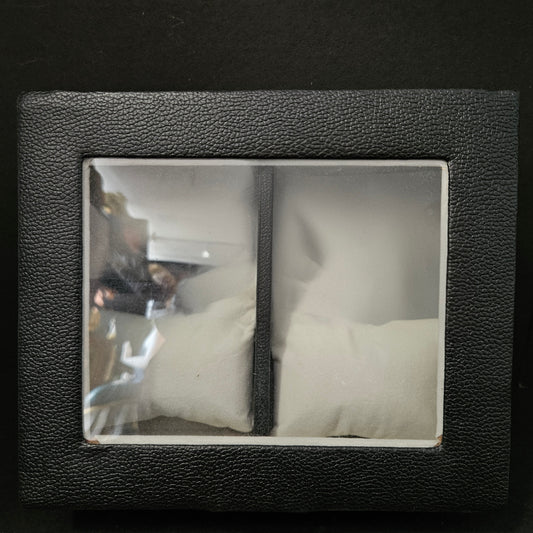 Black leather watch box with 4watches slots,cushions Valentine Gift for men