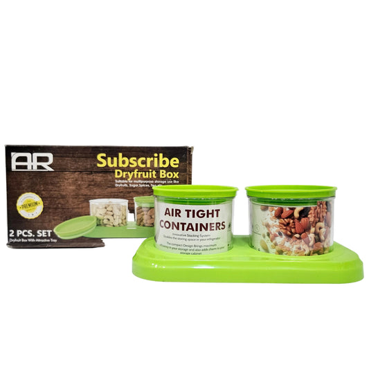 AR Subscribe 2pcs set  Dry Fruit Box with Airtight lids perfect for Return gifting