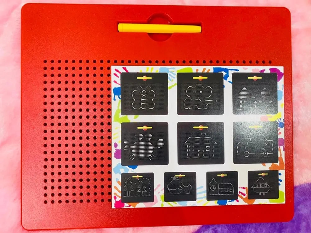 Magnetic Drawing Board Magnetic Pads - Erasable Magna Doodle Writing Drawing Pad for Kids - Includes a Pen & 20 Pattern Cards (714 Magnets) Toys