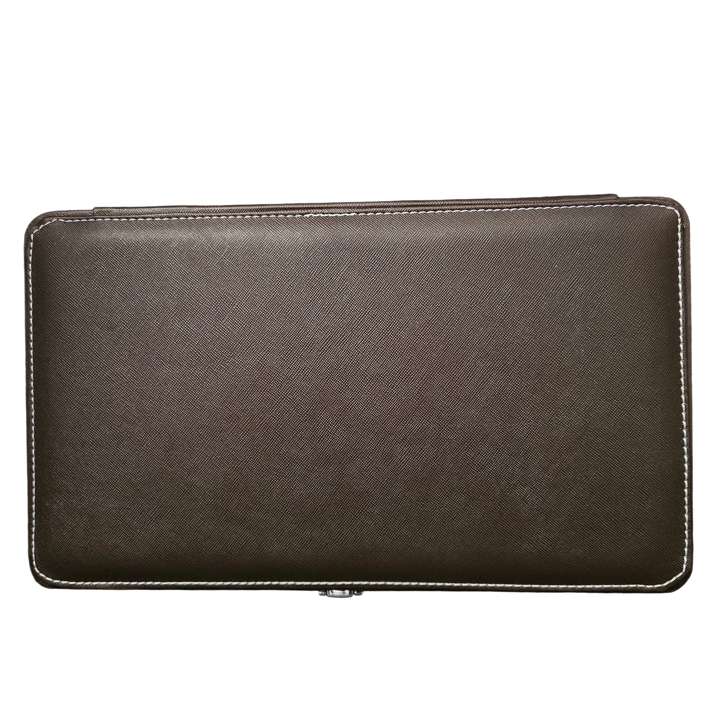 Leather Desktop Organizer for Men 6 Compartment Tray with Magnetic Closure, Compact Design for Office Supplies