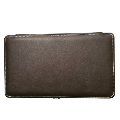 Leather Desktop Organizer for Men 6 Compartment Tray with Magnetic Closure, Compact Design for Office Supplies