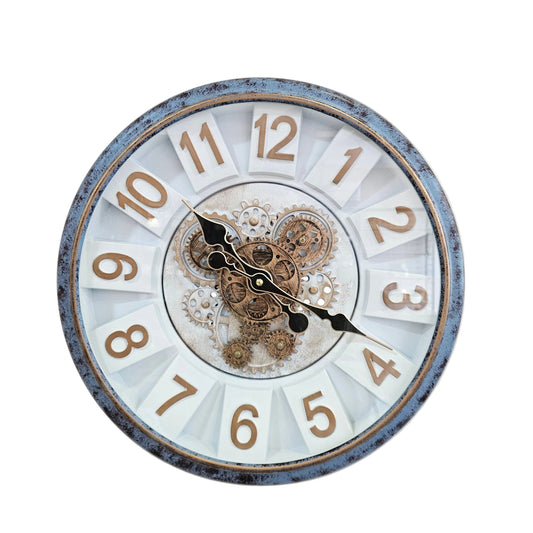 Vintage Gear Wall Clock Industrial Rustic Farmhouse Classic Style Mechanical Charm Perfect for Living Room Bedroom Office