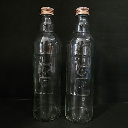 Aqua glass bottles Experience the purity of glass 2 pieces bottle set for Return gifting purpose