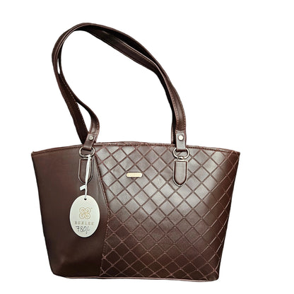 Women's Leather Structured Shoulder Handbag with Handle