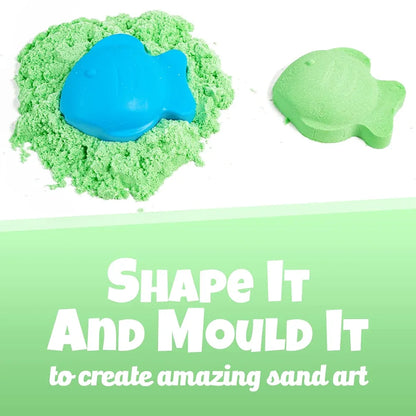 RATNA'S Wonder Sand 500g Smooth Sand for Kids with One Big Mould (Without Tray) Non-Sticky, Easy-to-Shape Sand for Creative Play