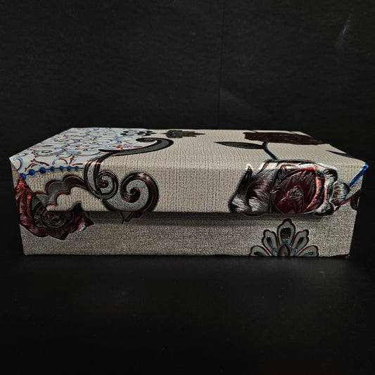 Wooden Bangle Box 2 Rod Bangle Box Storage Box having jewellery Storage pouch floweral design and Button locking System