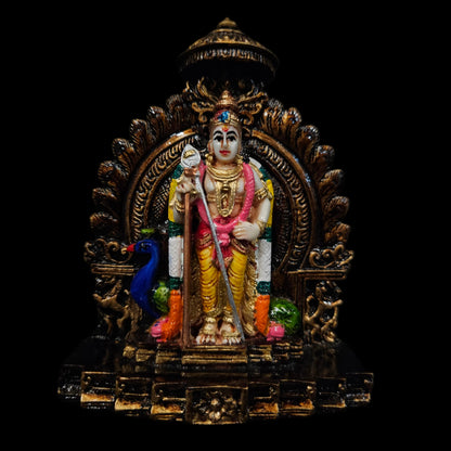 Lord Murugan Idol Handcrafted Decorative Hindu Deity Statue Polyresin Figurine for Pooja Mandir, Home Temple, Showcase & Car Dashboard