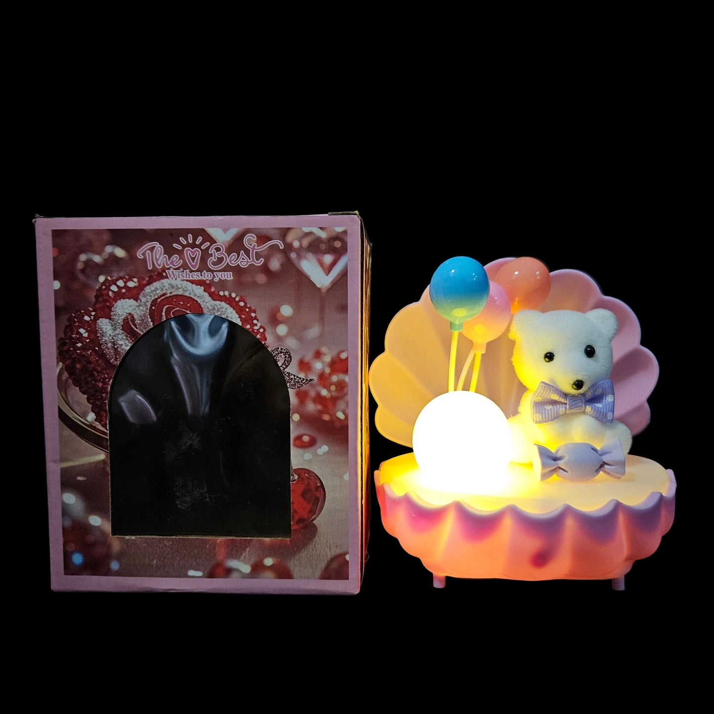 Sea shell Shaped teddy lighting Showpiece Figurine for couple gifting