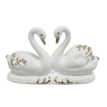 Ceramic Swan Statue for Home Decor - Aesthetic Showpiece - Decorative Sculpture for Home Decor & Office Decor