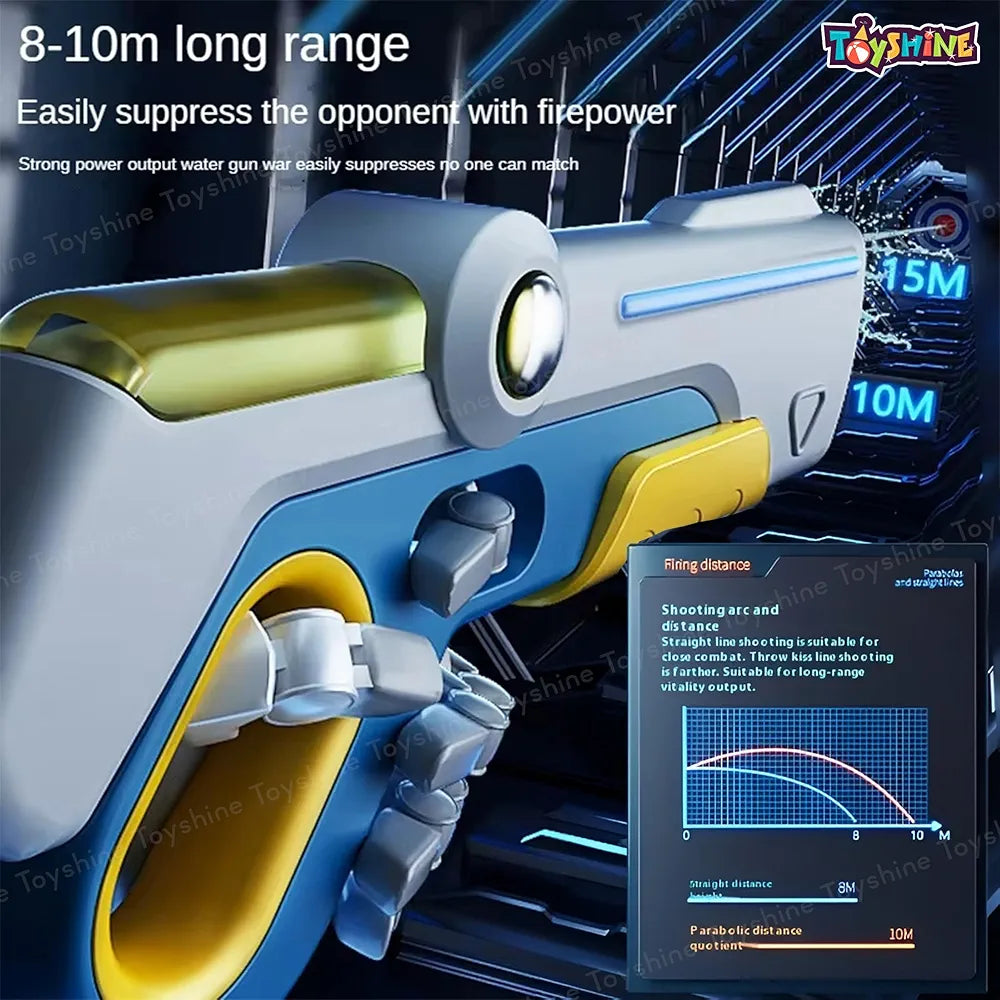 Electric Water Gun Toy with Automatic Water Absorption Function Self-Filling | Lights | Rechargeable | High Pressure Mechanism Perfect for Holi Festival & Summer Outdoor Fun