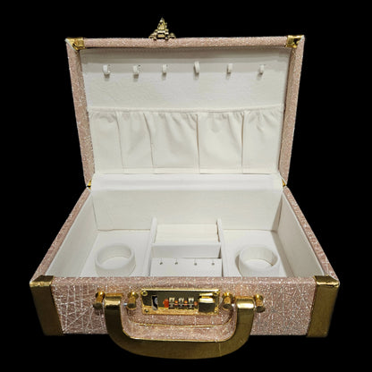 Wooden Bangle Organizers Storage Box with Gold Handle For Women | Bridal Fancy Chudi Box/Chuda Holder & Jewellery Case