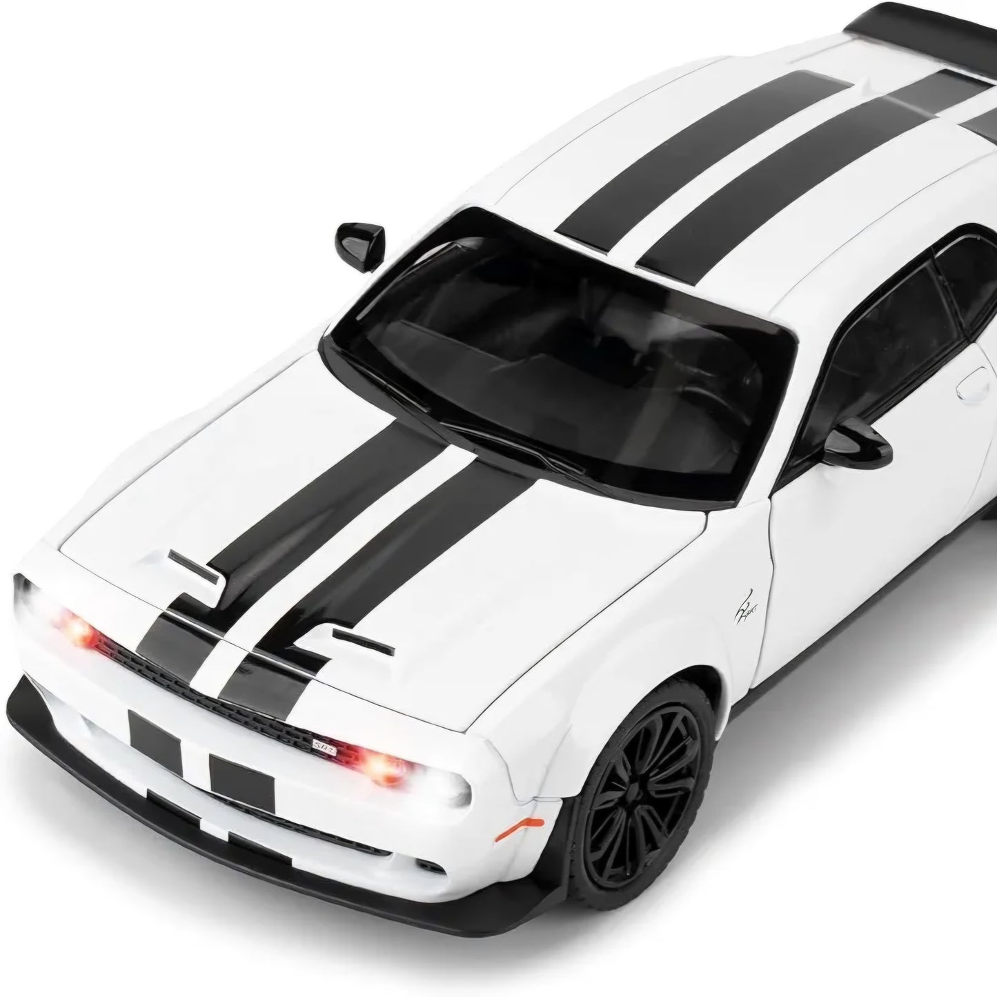 Dodge Challenger SRT Exclusive Alloy Metal Pull Back Die-cast Car Model with Sound Light Mini Auto Toy for Kids for Toy Car with Sound and Light