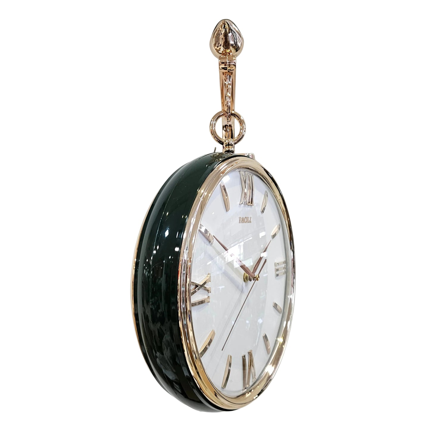 Silent Hanging Double Sided Wall Clock Two Faces Moving Gear Stylish Analog & Roman numerals Analog Latest Wall Clock station Clock for Hallway Office & Home Decor