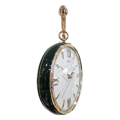 Silent Hanging Double Sided Wall Clock Two Faces Moving Gear Stylish Analog & Roman numerals Analog Latest Wall Clock station Clock for Hallway Office & Home Decor