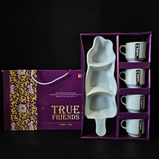 Safari True Friends 1 snack platter & 4 Ceramic cup set