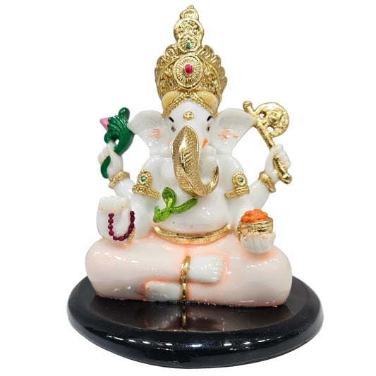 Handcrafted Marble Dust Ganesh Statue – God Idol with Intricate Detailing, Perfect for Home Décor