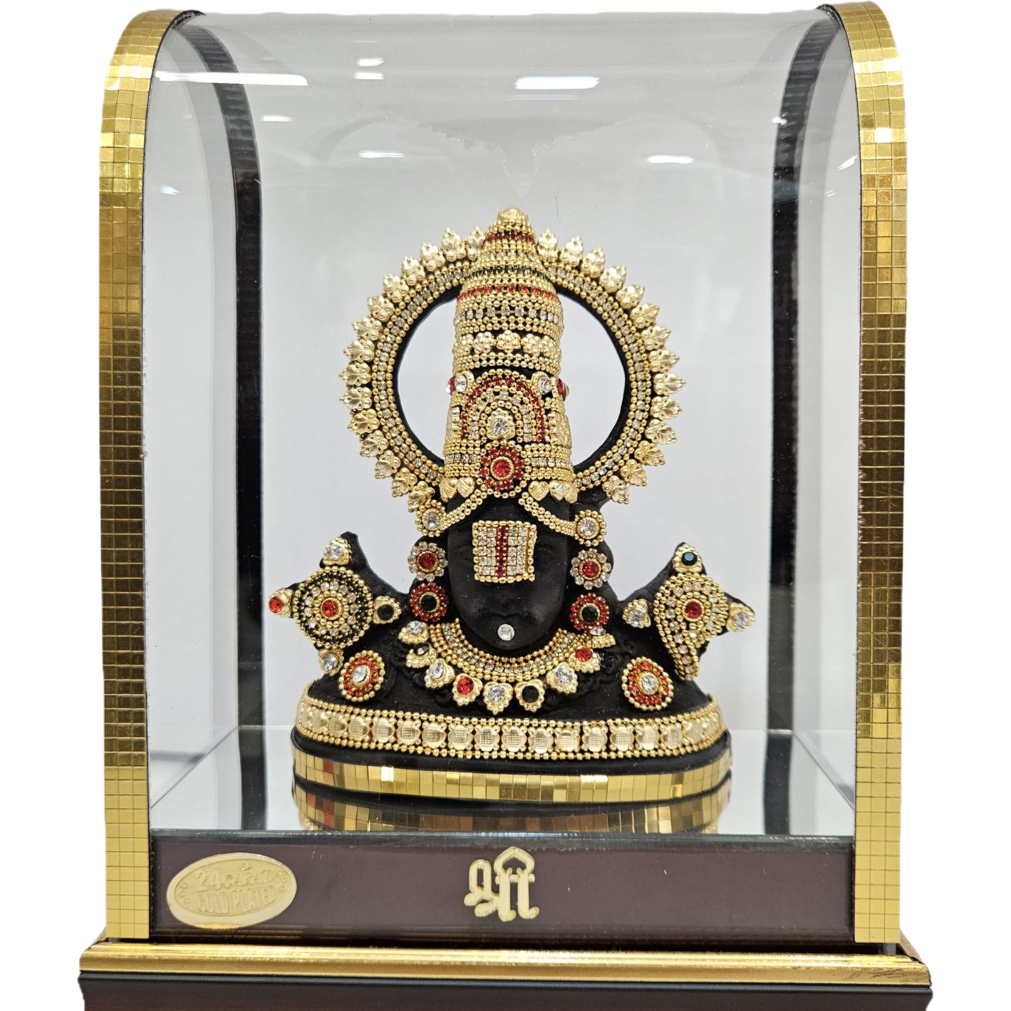 Lord Venkateswara tirupati Balaji 24 carat Gold Plated Cabin Idol for Pooja Room & Home Decor