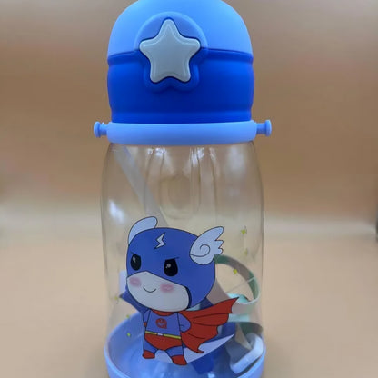 Hanging Large Capacity, Anti-Leak Kids BPA Free, Cartoon Animal Design with Straw & Strap Sipper for Girls Kids return gifting