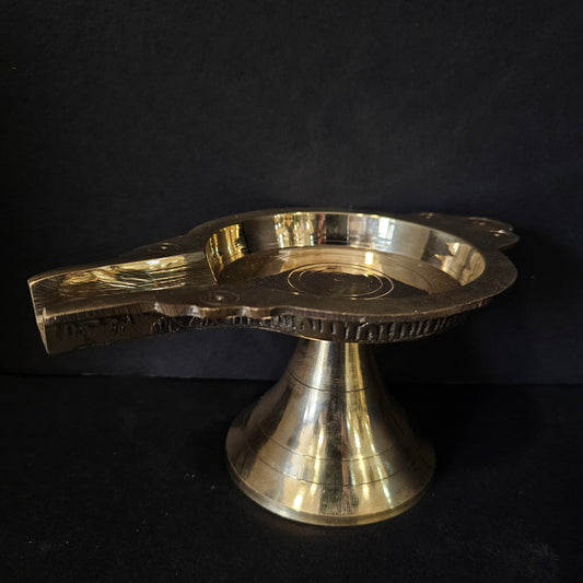 Brass Abhishekam Stand Patra Plate small Size for God Idols/Abhishek Patra