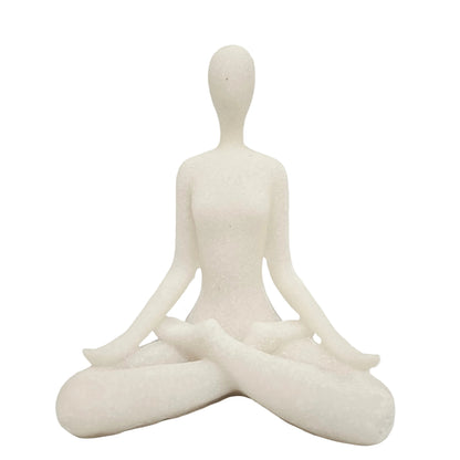 white polyresin meditative yoga figurine is a minimalist home decoration piece