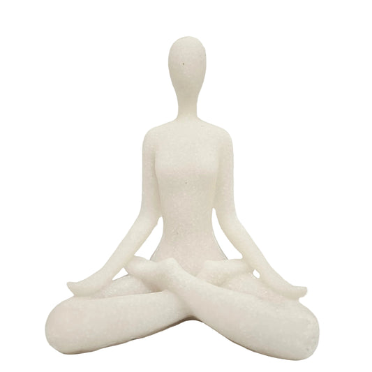 white polyresin meditative yoga figurine is a minimalist home decoration piece