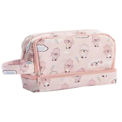Cute Kawaii Print Pencil Pouch with 3Compartments, Multifunctional Stationery Organizer for School Office, Students, Stationery Pouch, Cosmetic Zip Pouch