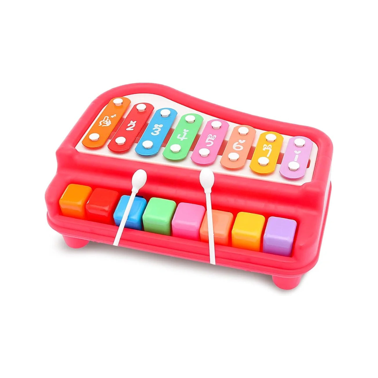 Premium 2 in 1 Piano Xylophone Musical Instrument with 8 Keys for Toddlers, Musical Instruments for Kids, Preschool Educational Musical Instrument Toy, Multicolor, BIS Certified, 1+ Years