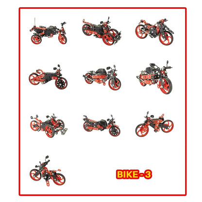 MEC - O - Tec Bike 3 Metal Construction Toy, Building Blocks, Educational Toys for 6+ yrs Boys and Girls