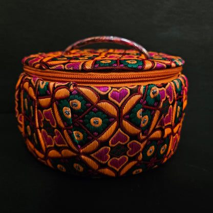Jute Modern Round Handicraft jewellery or Bangle Box easy to Carry everywhere  for women's gifting