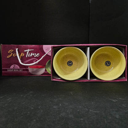 Soup Time Ceramic 2pcs Bowl set for Return gifting