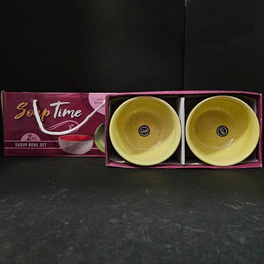 Soup Time Ceramic 2pcs Bowl set for Return gifting
