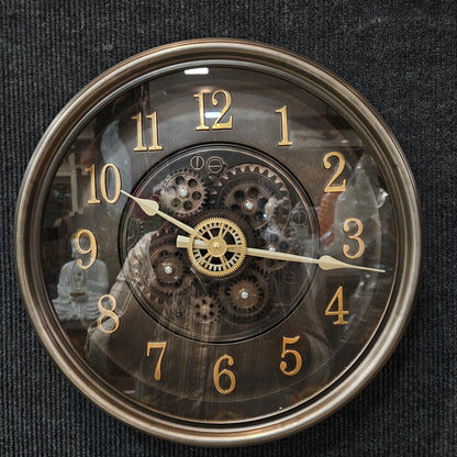 Vintage Oversized Modern Large Wall Clock with Moving Gears Steampunk Clocks