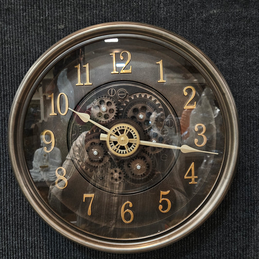 Vintage Oversized Modern Large Wall Clock with Moving Gears Steampunk Clocks