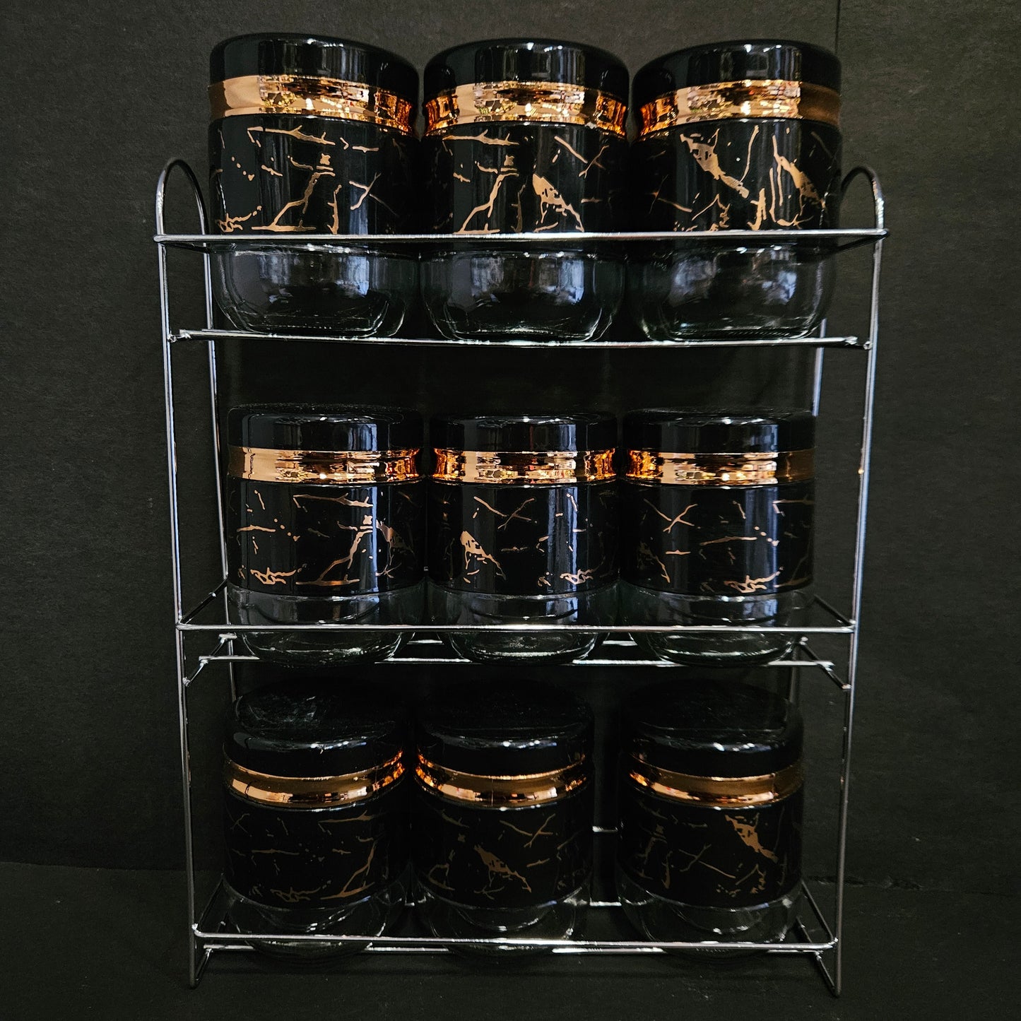 Green kivvi exquisite glassware home fashion high quality glass 9 pieces food Storage jars