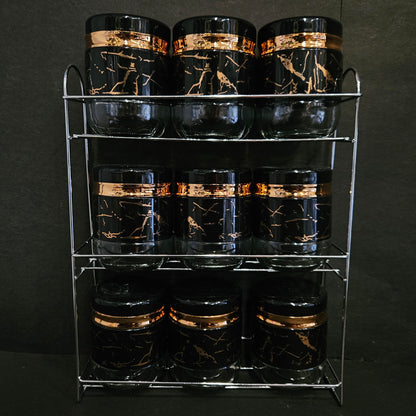 Green kivvi exquisite glassware home fashion high quality glass 9 pieces food Storage jars