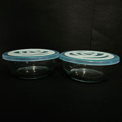 Home glaze two piece large size glass bowls with air tight lid for Return gifts