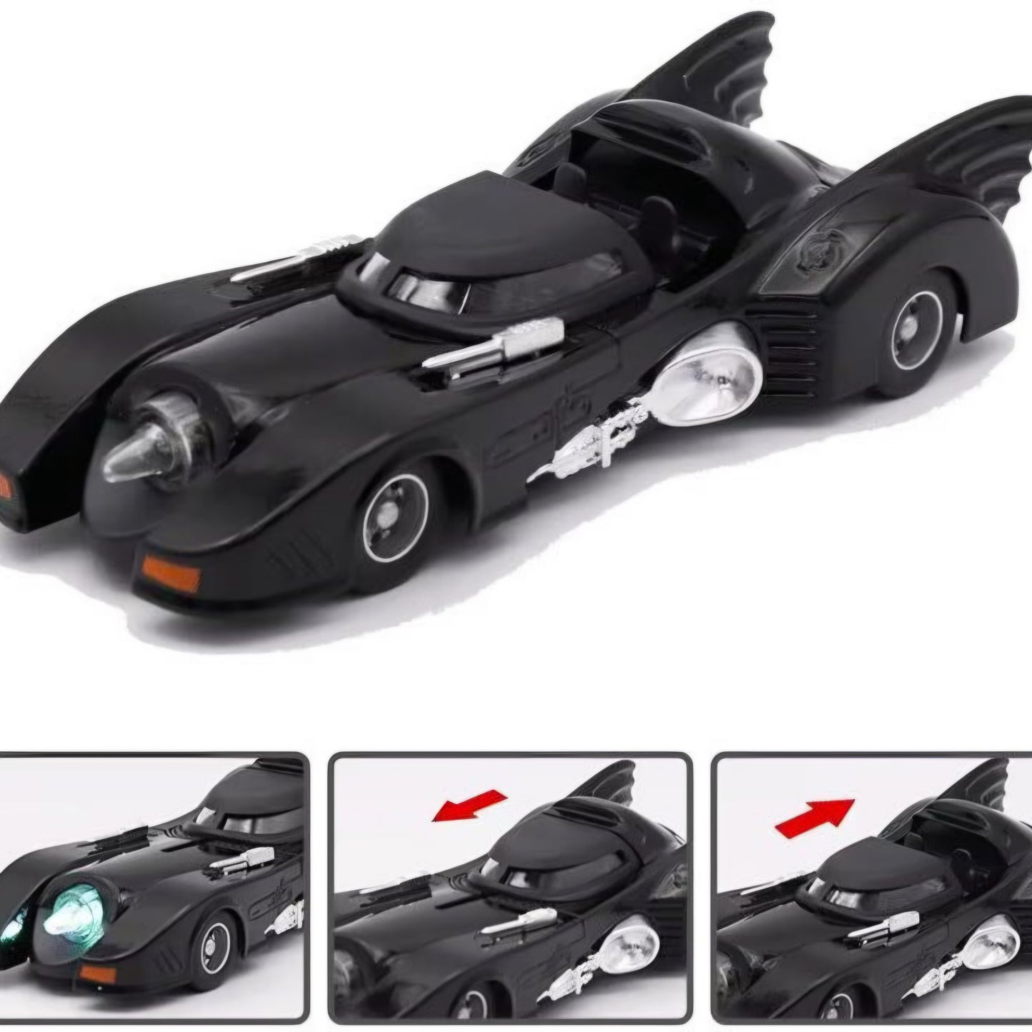 Batman Metal Diecast Car Lights & Sound, Collectible Supercar for Kids and Adults