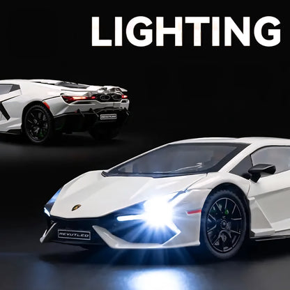 Lamborghini Alloy Metal Pull Back Die-cast Car Model with Sound Light Mini Auto Toy for Kids Metal Model Toy Car with Sound and Light