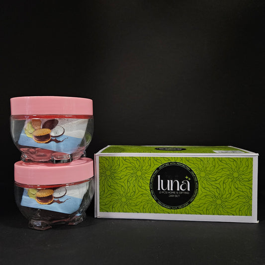 Luna 2 pieces set glass storage jars perfect for Return gifting purpose