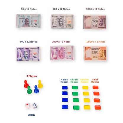 Little Business Popular with Notes 5 in 1 Board Game Along with Other Games Like Ludo, Snakes Ladder, Car Rally & Cricket