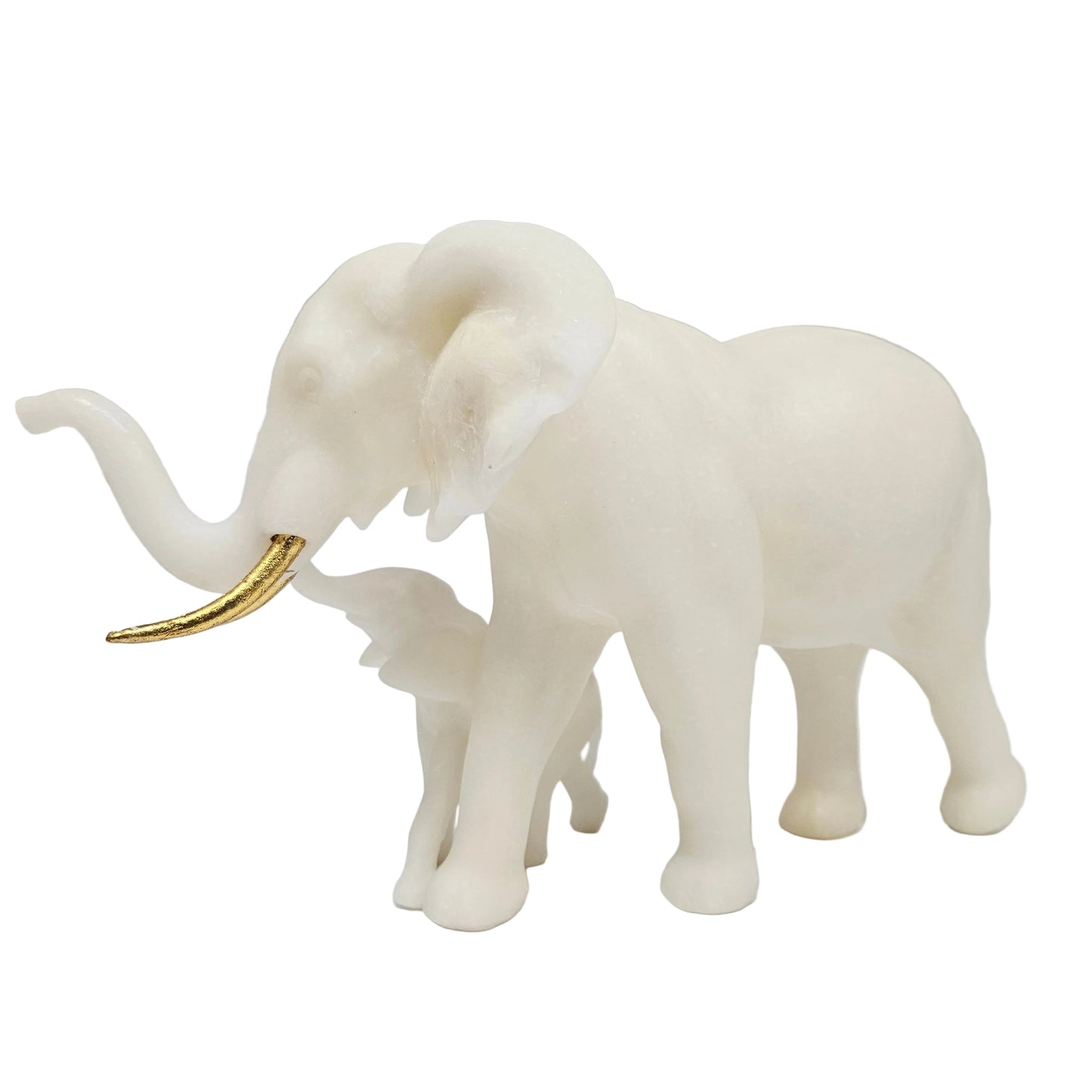 Mother & Baby Elephants Statue Elegant Decor for Home Office Unique Tabletop Decoration for Luck and Prosperity for Moms and Women