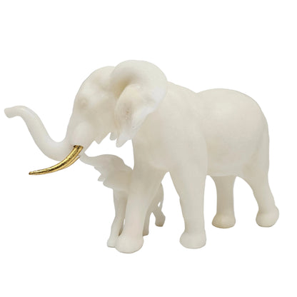 Mother & Baby Elephants Statue Elegant Decor for Home Office Unique Tabletop Decoration for Luck and Prosperity for Moms and Women