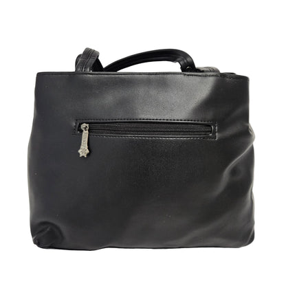 Women’s Premium Black Textured Medium Shoulder Bag