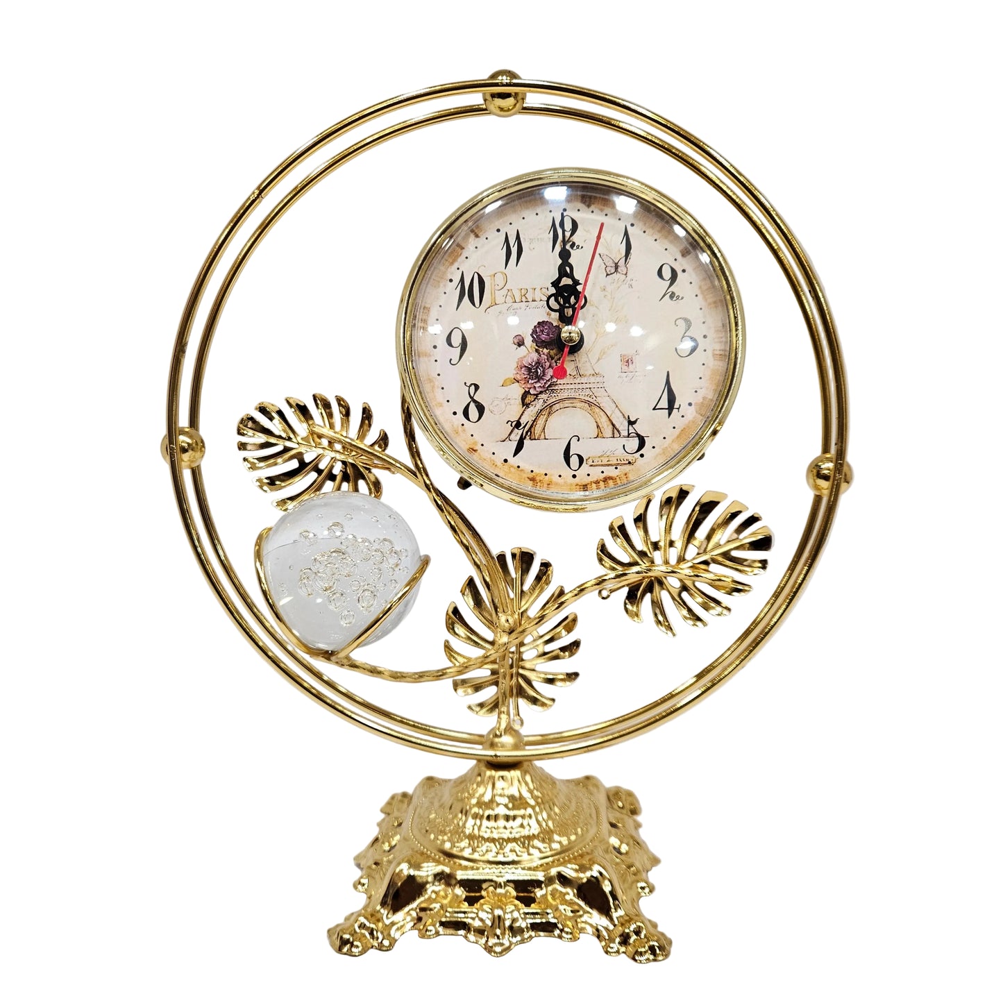 Small Table Clocks, Classic Non-Ticking Tabletop Analog Alarm Clock Battery Operated Desk Clock with Backlight HD Glass for Bedroom Living Room Kitchen Indoor Decor