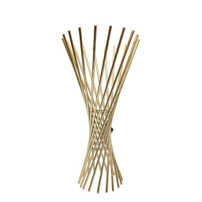 Modern abstract metal table decor piece featuring a twisted gold-finish Multipurpose frame