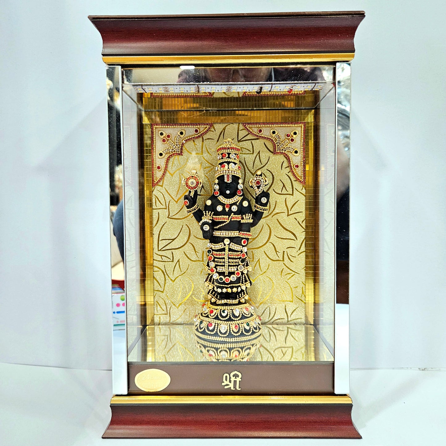 Lord Venkateshwara Balaji 24carats gold Plated Cabin Idol for Home Decor & Lord Showpiece