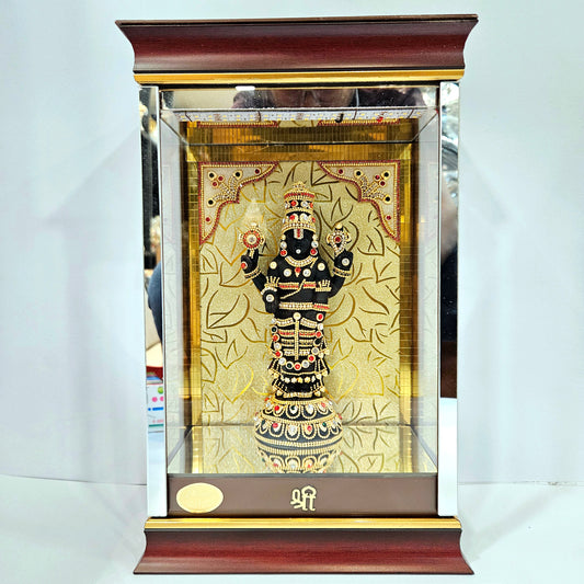Lord Venkateshwara Balaji 24carats gold Plated Cabin Idol for Home Decor & Lord Showpiece